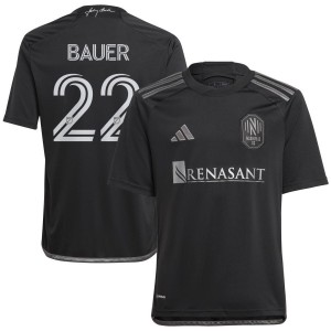 Josh Bauer Nashville SC adidas Youth 2023 Man In Black Kit Replica Jersey - Black