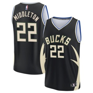 Khris Middleton  Milwaukee Bucks Fanatics Branded Youth Fast Break Jersey - Black - Statement Edition
