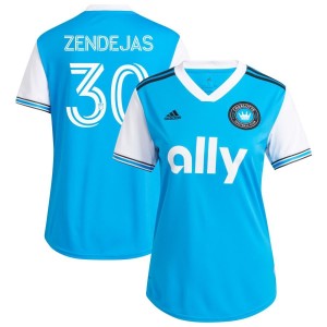 Adrian Zendejas Charlotte FC adidas Women's 2022 Primary Replica Jersey - Blue