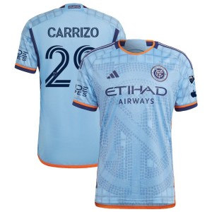 Maximo Carrizo New York City FC adidas 2023 The Interboro Kit Authentic Jersey - Light Blue