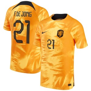 Frenkie de Jong Netherlands National Team Nike 2022/23 Home Vapor Match Authentic Player Jersey - Orange