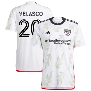 Alan Velasco FC Dallas adidas 2023 Burn Baby Burn Replica Jersey - White