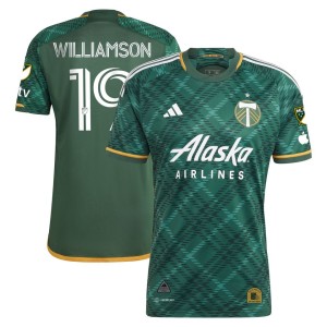 Eryk Williamson Portland Timbers adidas 2023 Portland Plaid Kit Authentic Jersey - Green