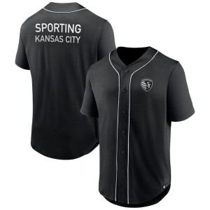 Sporting Kansas City Fanatics Branded Third Period Fashion Baseball Button-Up Jersey - Black