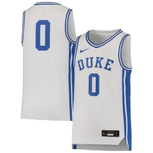 Men's Duke Blue Devils Replica #0 Basketball Jersey -White