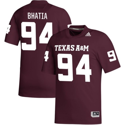 Drake Bhatia Texas A&M Aggies adidas NIL Replica Football Jersey - Maroon