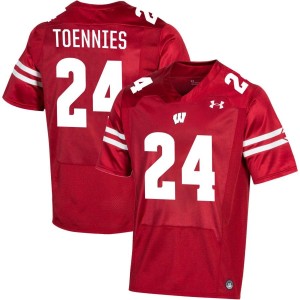 Cole Toennies Wisconsin Badgers Under Armour NIL Replica Football Jersey - Red