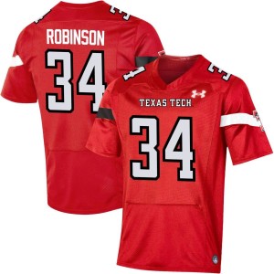 Bryce Robinson Texas Tech Red Raiders Under Armour NIL Replica Football Jersey - Red