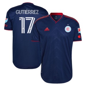Brian Gutierrez Chicago Fire adidas 2023 Water Tower Kit Authentic Player Jersey - Blue