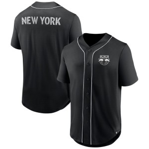 New York Red Bulls Fanatics Branded Third Period Fashion Baseball Button-Up Jersey - Black