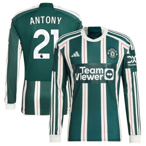 Antony Antony  Manchester United adidas 2023/24 Away Long Sleeve Replica Jersey - Green