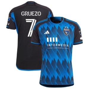 Carlos Gruezo San Jose Earthquakes adidas 2023 Active Fault Jersey Authentic Jersey - Blue
