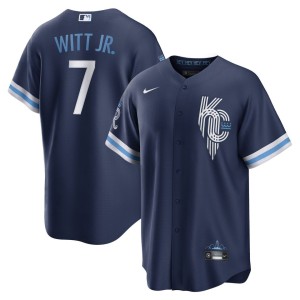 Men's Nike Bobby Witt Jr. Navy Kansas City Royals 2022 City Connect Replica Player Jersey