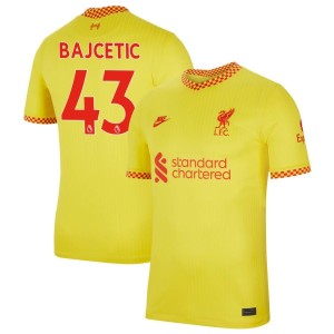 Stefan Bajcetic Liverpool Nike 2021/22 Third Breathe Stadium Jersey - Yellow