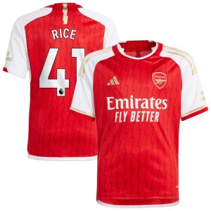 Declan Rice Arsenal adidas Youth 2023/24 Home Replica Player Jersey - Red