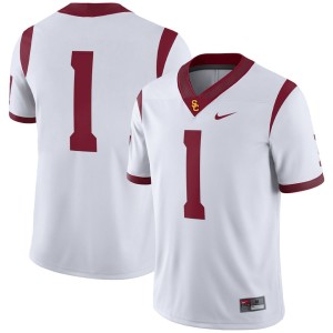 USC Trojans Nike #1 Away Game Jersey - White