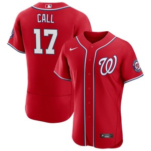 Alex Call Washington Nationals Nike Alternate Authentic Patch Jersey - Scarlet