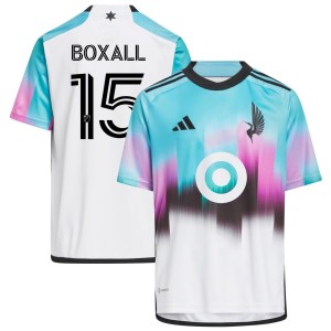 Michael Boxall Minnesota United FC adidas Youth 2023 The Northern Lights Kit Replica Jersey - White