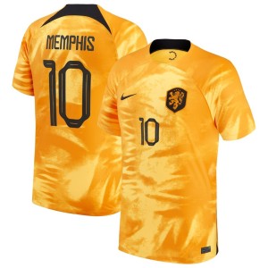 Memphis Depay Netherlands National Team Nike 2022/23 Home Breathe Stadium Replica Player Jersey - Orange