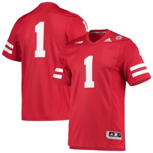 #1 Nebraska Huskers adidas Team Premier Football Jersey - Scarlet