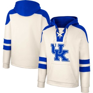 Kentucky Wildcats Colosseum Lace-Up 4.0 Vintage Pullover Hoodie - Cream