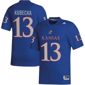 Keaton Kubecka Kansas Jayhawks adidas NIL Replica Football Jersey - Royal