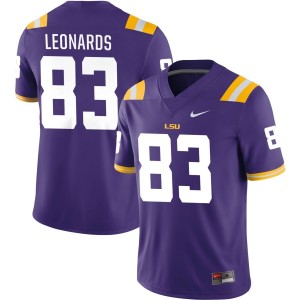 Gabe Leonards LSU Tigers Nike NIL Replica Football Jersey - Purple
