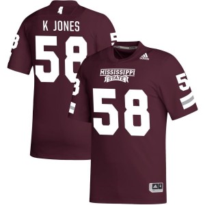 Kameron K Jones Mississippi State Bulldogs adidas NIL Replica Football Jersey - Maroon