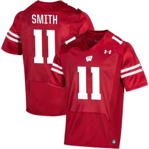 Alexander Smith Wisconsin Badgers Under Armour NIL Replica Football Jersey - Red