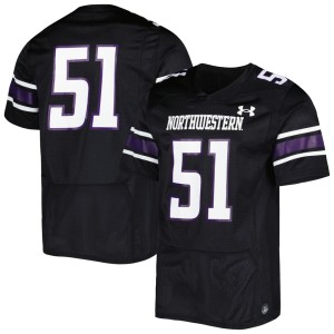 #51 Northwestern Wildcats Under Armour Team Wordmark Replica Football Jersey - Black