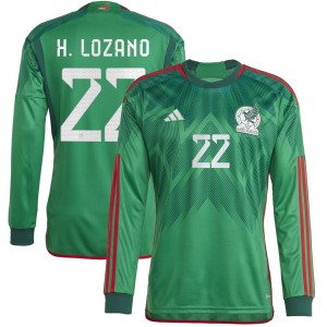 Hirving Lozano Mexico National Team adidas 2022/23 Home Long Sleeve Replica Jersey - Green