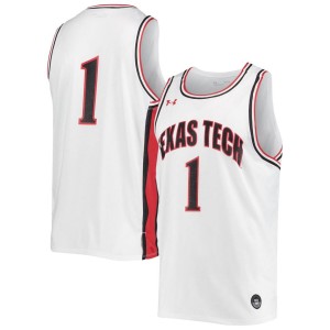 #1 Texas Tech Red Raiders Under Armour Replica Basketball Jersey - White