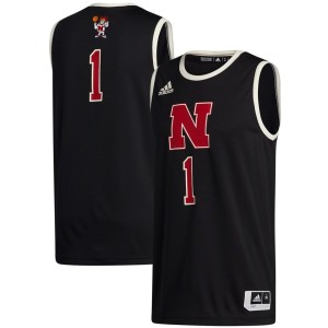 #1 Nebraska Huskers adidas Swingman Jersey - Black