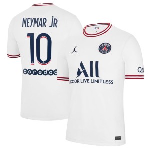 Neymar Jr. Paris Saint-Germain Jordan Brand 2021/22 Fourth Replica Jersey - White