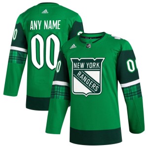 New York Rangers adidas St. Patrick's Day Authentic Custom Jersey - Kelly Green