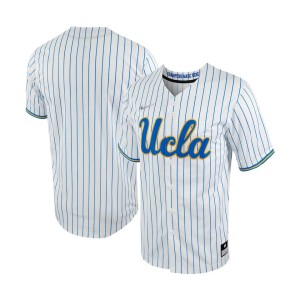 UCLA Bruins Nike Pinstripe Replica Full-Button Baseball Jersey - White/Blue