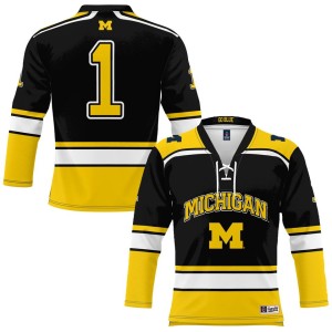 #1 Michigan Wolverines ProSphere Hockey Jersey - Black