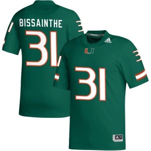 Wesley Bissainthe Miami Hurricanes adidas NIL Replica Football Jersey - Green