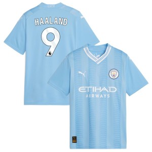 Erling Haaland  Manchester City Puma Youth 2023/24 Home Replica Jersey - Sky Blue