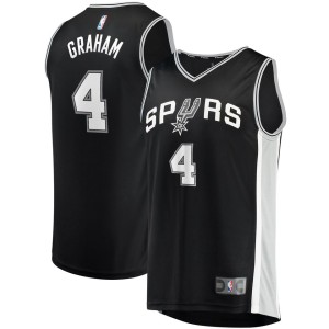 Men's Fanatics Branded Devonte' Graham Black San Antonio Spurs Fast Break Player Jersey - Icon Edition