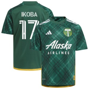 Tega Ikoba Portland Timbers adidas Youth 2023 Portland Plaid Kit Replica Jersey - Green