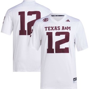 #12 Texas A&M Aggies adidas Premier Football Jersey - White