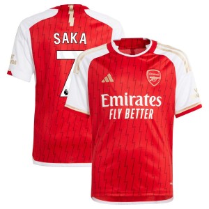 Bukayo Saka Arsenal adidas Youth 2023/24 Home Replica Jersey - Red