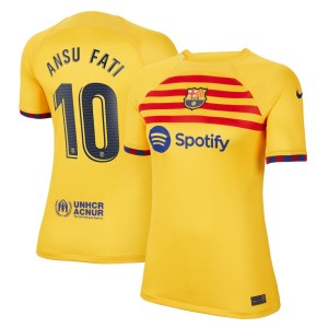 Ansu Fati Barcelona Nike Women's 2022/23 Fourth Breathe Stadium Replica Player Jersey - Yellow