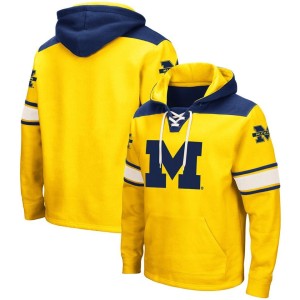 Michigan Wolverines Colosseum 2.0 Lace-Up Pullover Hoodie - Maize