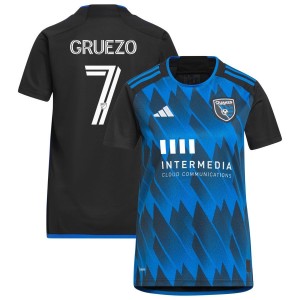 Carlos Gruezo San Jose Earthquakes adidas Women's 2023 Active Fault Jersey Replica Jersey - Blue