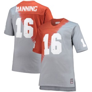 Peyton Manning Tennessee Volunteers Mitchell & Ness Name & Number Tie-Dye V-Neck T-Shirt - Tennessee Orange/Gray