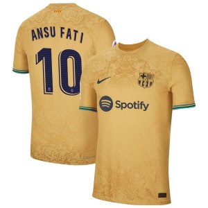Ansu Fati Ansu Fati Barcelona Nike 2022/23 Away Authentic Jersey - Yellow