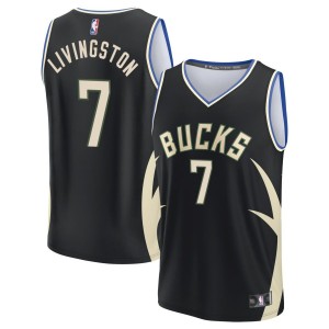 Chris Livingston  Milwaukee Bucks Fanatics Branded Youth Fast Break Jersey - Black - Statement Edition