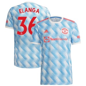 Anthony Elanga Manchester United adidas 2021/22 Away Replica Jersey - White